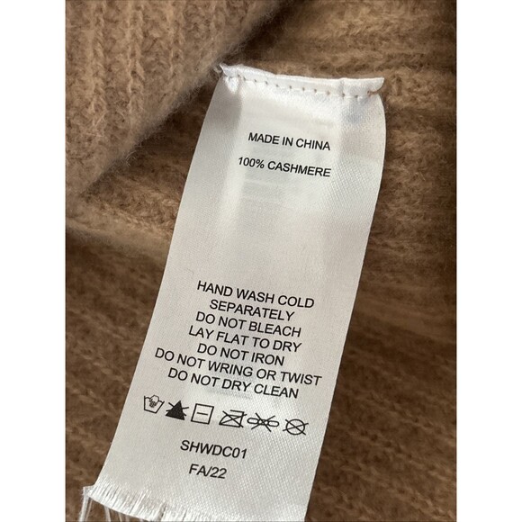 QUINCE  Women’s Mongolian Cashmere Fisherman Crewneck Sweater Size M brown - Picture 13 of 13